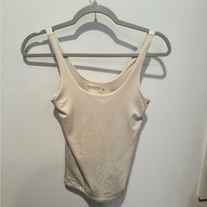 Abercrombie & Fitch Cream Fitted Sleeveless Tank Top